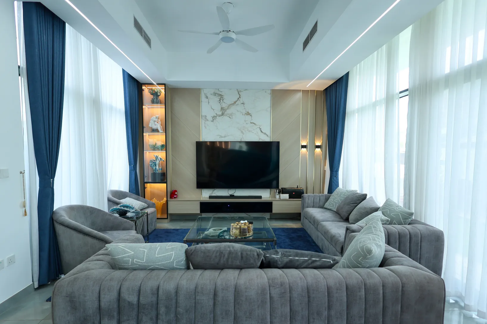 Living room from Karigari’s Murooj Al Furjan project